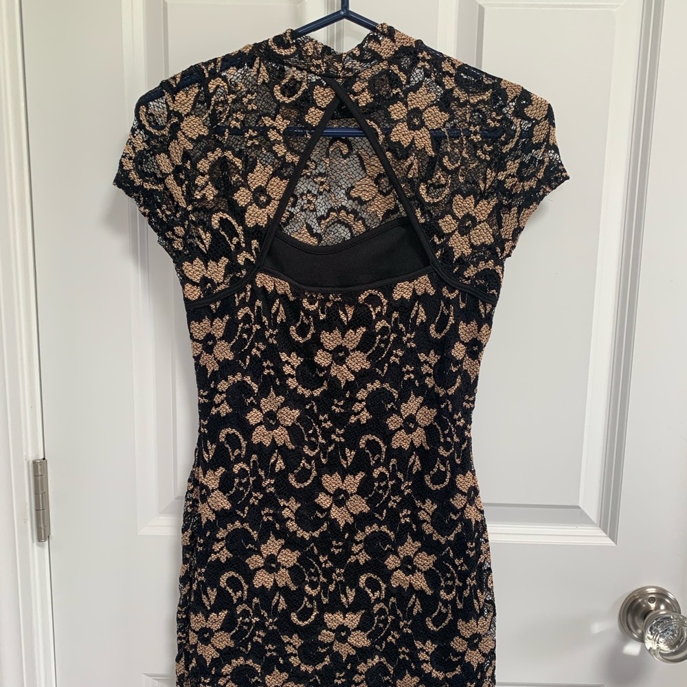 Gold and Black Lace Dress, size Small